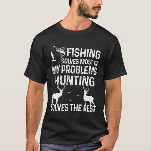 T-shirt Les Hommes Pêchent Résoudre La Plupart De Mes Prob (Devant)