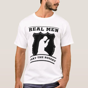 T-shirt Les Hommes Réels Prient le Rosaire Spirituel Catho