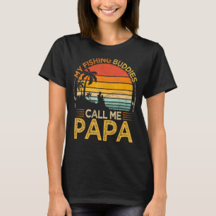 T-shirt Les hommes Vintage Mes amis de pêche Appelez Papa