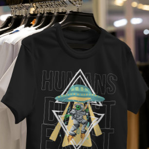 T-shirt Les humains n'existent pas Alien Citation drôle Gr