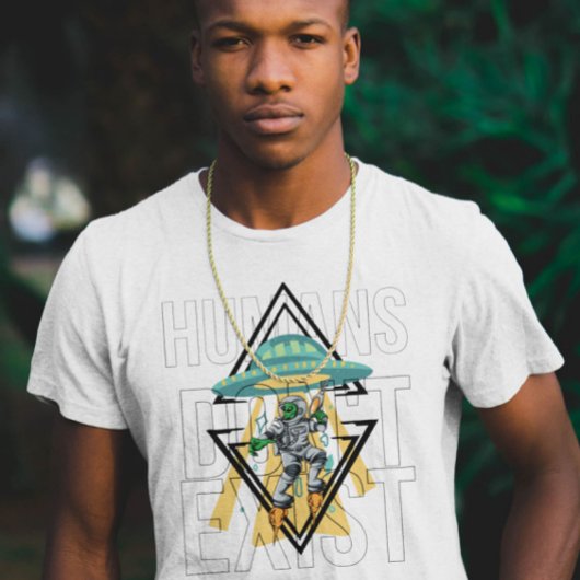 T-shirt Les humains n'existent pas Funny Geek Ufo Alien Gr