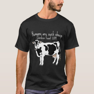 T-shirt Les Humains Sont Des Moutons Vache Se Moquant De L