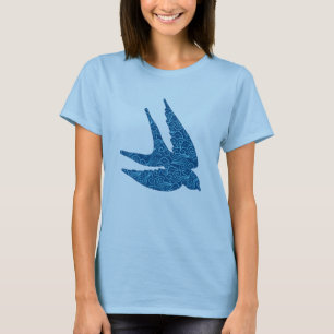 T-shirt Les Japonais avalent en vol, cobalt et bleu-clair