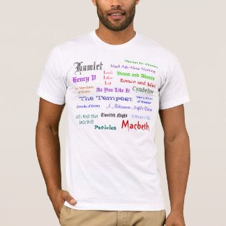 T-shirt Les jeux de Shakespeare sur une pièce en t
