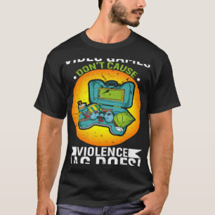 T-shirt Les jeux vidéo ne causent pas la violence Lag fait