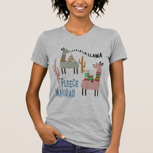 T-shirt Les lamas de Noël mignons (Devant)