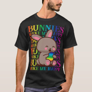 T-shirt Les lapins me rendent heureux Pâques
