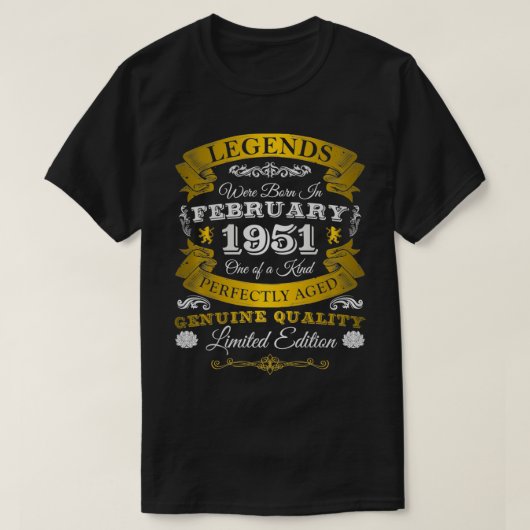 T-shirt Les légendes d'anniversaire sont nées en février 1 (Design devant)