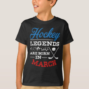 T-shirt Les Légendes Du Hockey Sur Glace Sont Nées En Mars