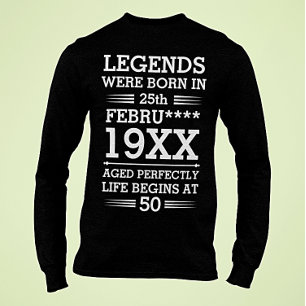T-shirt Les légendes personnalisées sont nées à la dat