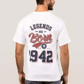 T-shirt Les légendes sont nées en 1942 Cadeau d'anniversai (Dos)
