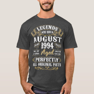 T-shirt Les Légendes Sont Nées En Août 1994 28ème Annivers