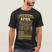 T-shirt Les Légendes Sont Nées En Avril Extrêmement Excent (Devant)