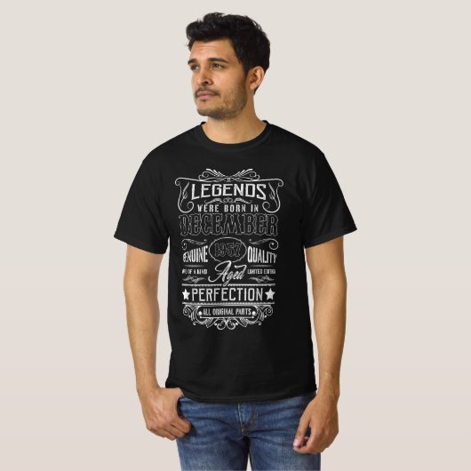 T-shirt Les Légendes Sont Nées En Décembre 1957 Toutes Les (Devant entier)
