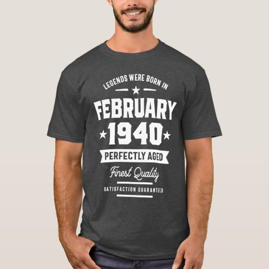 T-shirt Les Légendes Sont Nées En Février 1940 Cadeau Anni (Devant)