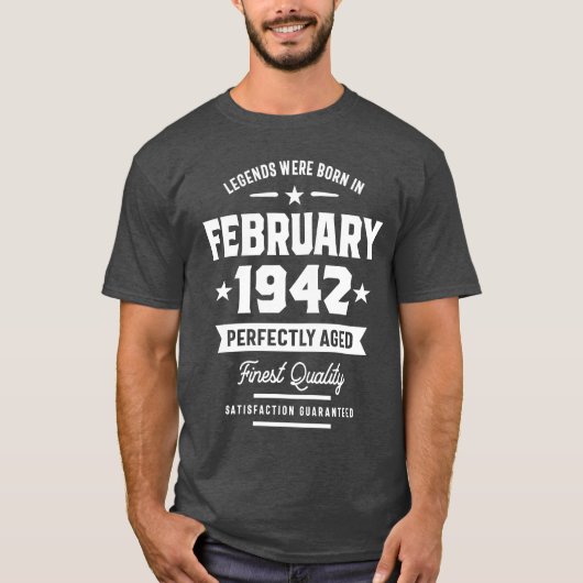 T-shirt Les Légendes Sont Nées En Février 1942 Cadeau Anni (Devant)