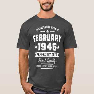 T-shirt Les Légendes Sont Nées En Février 1946 Cadeau Anni
