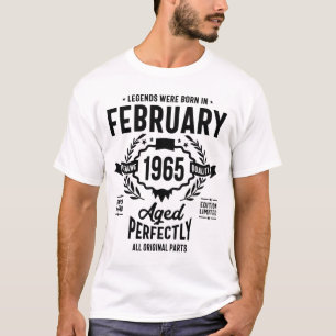 T-shirt Les légendes sont nées en février 1965 Anniversair