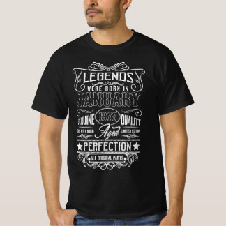 T-shirt Les Légendes Sont Nées En Janvier 1978 Tous Les Or