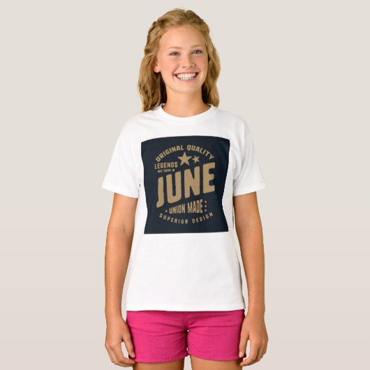 T-shirt Les légendes sont nées en juin Qualité originale (Devant entier)