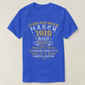 T-shirt Les Légendes Sont Nées En Mars 1919 103 Ans 103ᵉ (Design devant)