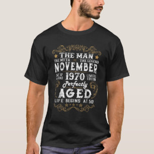 T-shirt Les Légendes Sont Nées En Novembre 1970 50e Annive