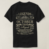 T-shirt Les légendes sont nées en octobre 1946 75e anniver (Design devant)