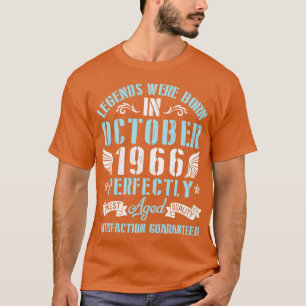 T-shirt Les Légendes Sont Nées En Octobre 1966 Un Âge Parf