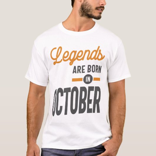 T-shirt Les Légendes Sont Nées En Octobre Anniversaire (Devant)