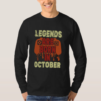 T-shirt Les Légendes Sont Nées En Octobre Joyeux anniversa