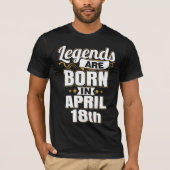 T-shirt Les légendes sont nées Le 18 avril (Devant)