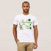 T-shirt Les Leprechauns humoristiques mènent courte vie T- (Devant entier)
