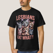 T-shirt Les lesbiennes mangent ce chat drôle Lesbienne LGB (Devant)
