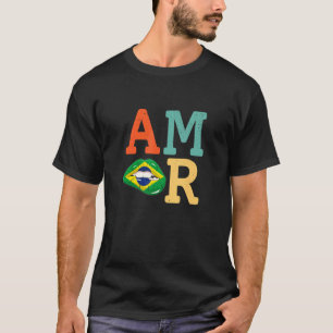 T-shirt Les lèvres du drapeau du Brésil Amor