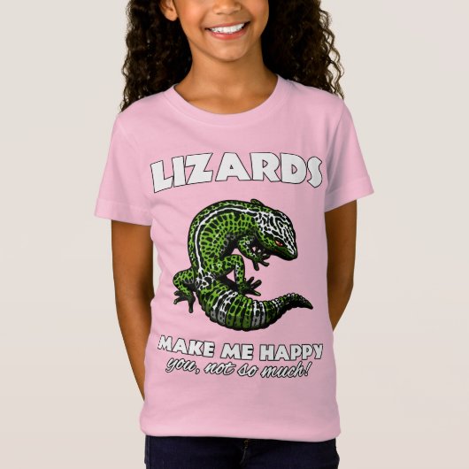 T-Shirt Les lézards me font le reptile mignon heureux de (Devant)