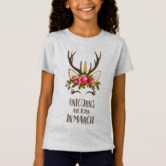 T-Shirt Les licornes sont nées en mars. Cadeau