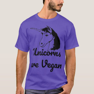 T-shirt Les licornes sont Vegan Humorisore Cute Végétarien