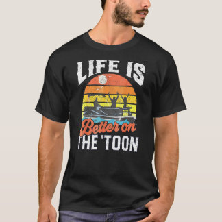 T-shirt Les Lifes vintages Sont Mieux Sur Les Pontons Toon