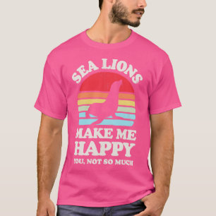 T-shirt Les lions de mer me rendent heureux Sunset Retro p