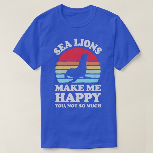 T-shirt Les lions de mer me rendent heureux Sunset Retro p (Design devant)