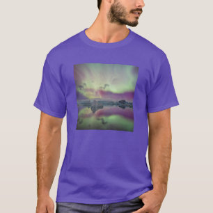 T-shirt Les lumières Aurora reflètent la lagune Islande