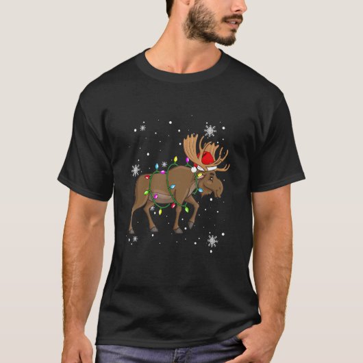 T-shirt Les lumières de Noël de l'orignal Dirigé Funny San (Devant)