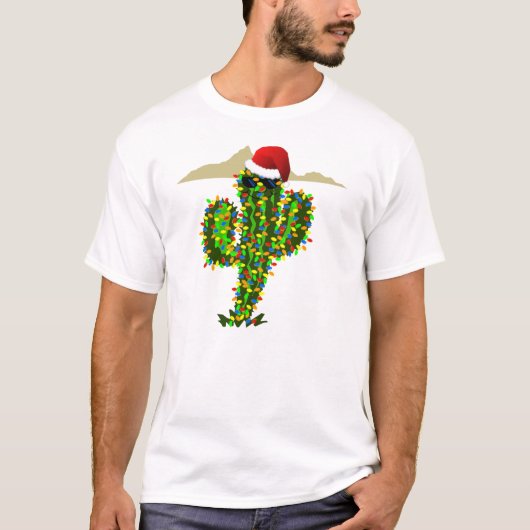 T-shirt Les lumières de Noël du Saguaro (Devant)
