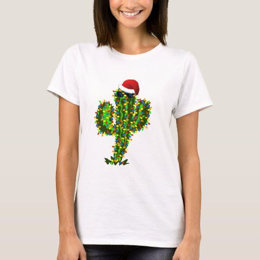 T-shirt Les lumières de Noël du Saguaro (Devant)