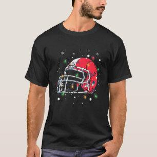 T-shirt Les lumières de Noël Funny Casque de football amér