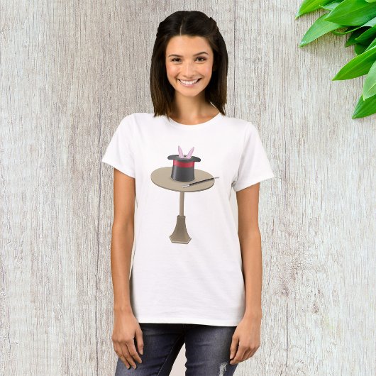 T-shirt Les Magiciens Rabbit Dans Un Casquette