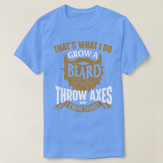 T-shirt Les mâles poussent une barbe hrow Axes Ax hrogeant (Design devant)
