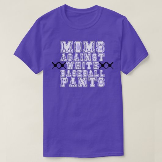 T-shirt Les mamans contre les pantalons de baseball blanc  (Design devant)