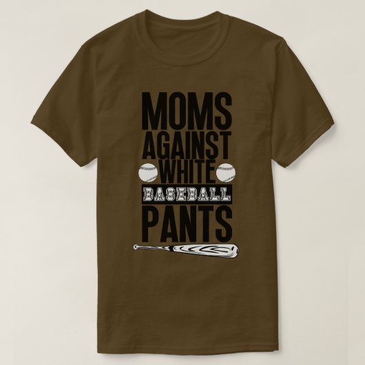 T-shirt Les mamans contre les pantalons de baseball blanc (Design devant)
