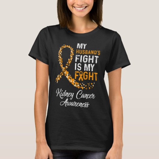 T-shirt Les Maris combattent Mon combat Conscience du canc (Devant)